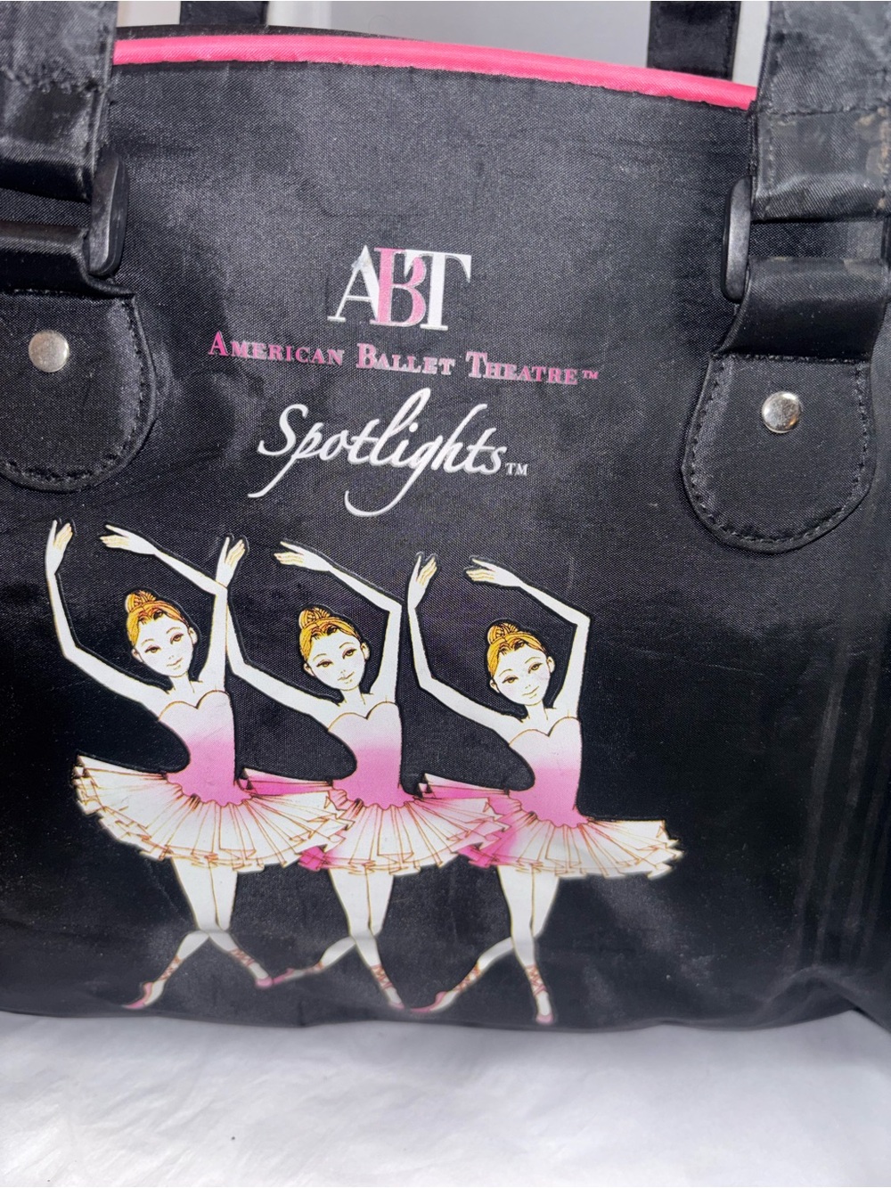 American Ballet Theatre Spotlights Black & Pink Ballet Tote Bag